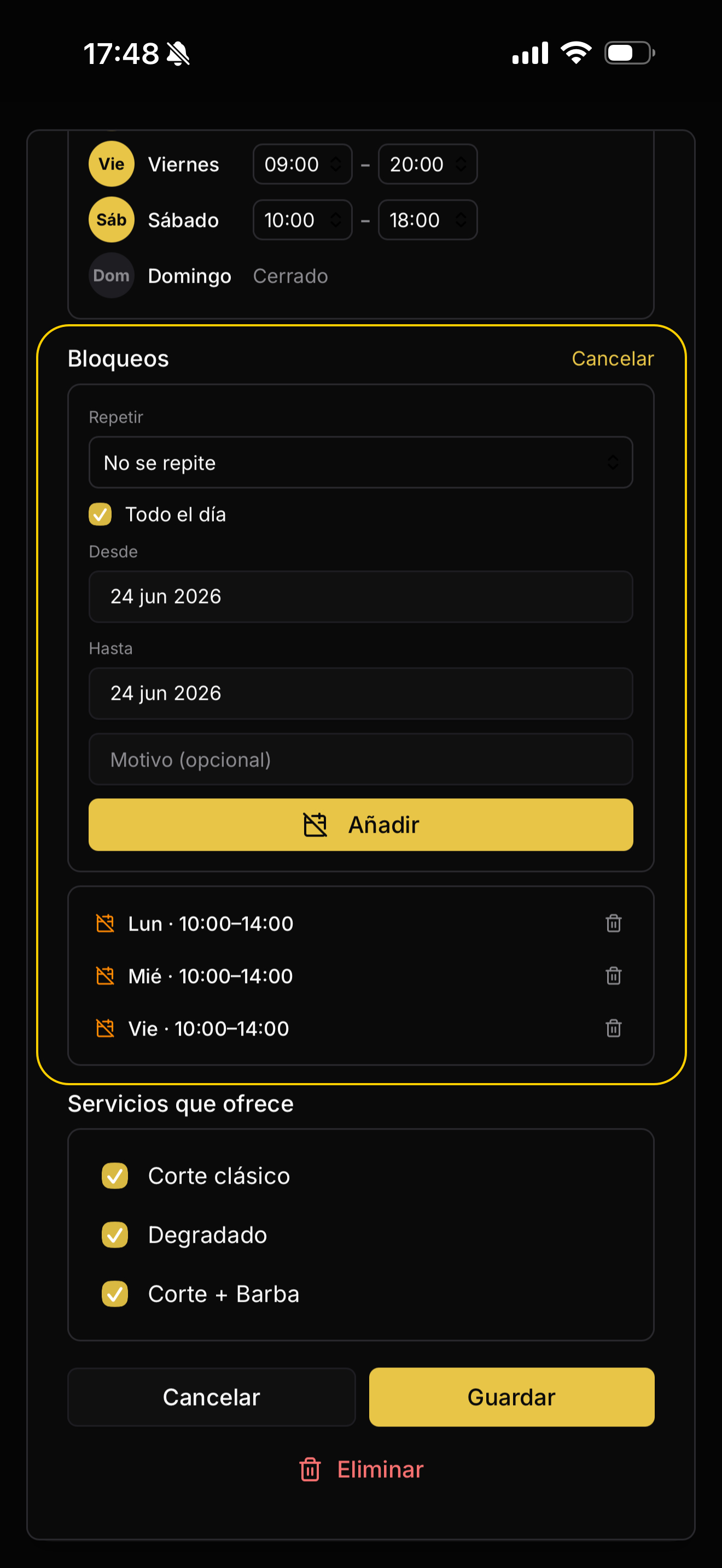 Bloquea horas sueltas y tu descanso del mediodía